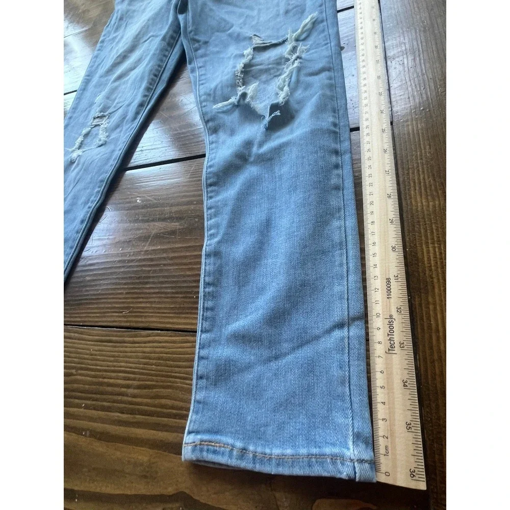 Levis 721 High Rise Skinny Ankle Jeans Light Wash Distressed Blue Size 31 NEW‎